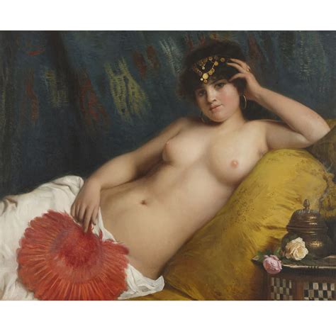 Large Orientalist Painting Of A Reclining Nude By Costa Mayfair Gallery