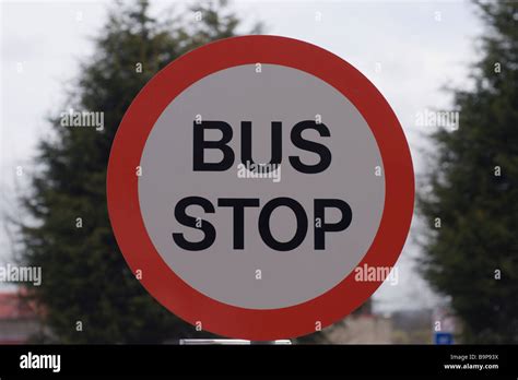 Bus Stop Sign Stock Photo Alamy