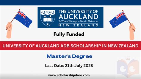 University Of Auckland Adb Scholarship In New Zealand 2023 24 [fully