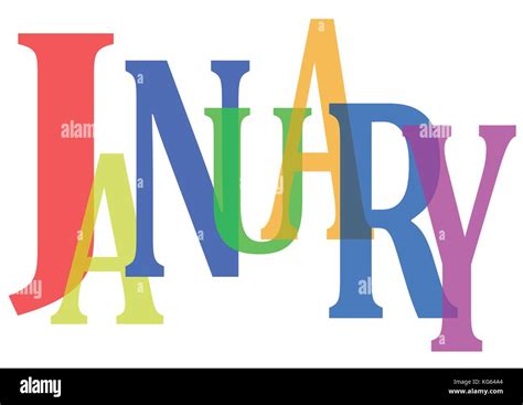 January With Colorful Letters Stock Vector Image And Art Alamy