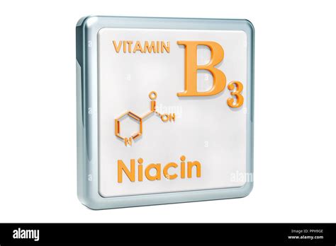 La Vitamina B3 Niacina Icono Fórmula Química Estructura Molecular