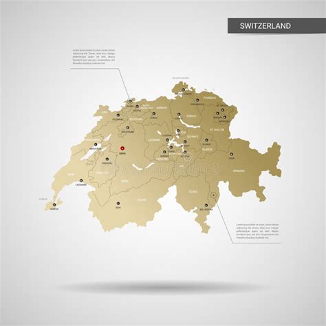 Ejemplo Estilizado Del Vector Del Mapa De Suiza Ilustraci N Del Vector