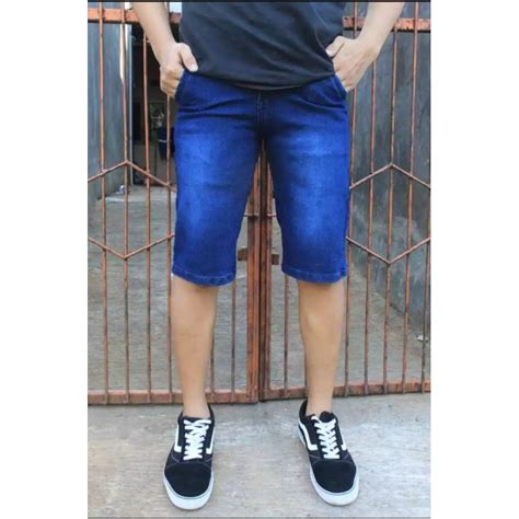 Jual Celana Jeans Pendek Pria Laki Laki Cowo Cowok Celana Jins Denim