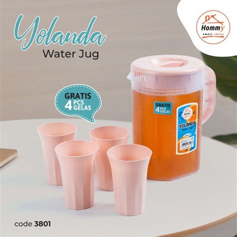 Jual Botol Air Jug Air Eskan Teko Air Hommy Yolanda 2 2L Free 4 Gelas