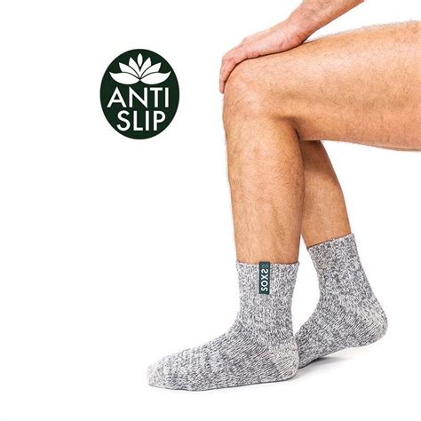 Soxs® Anti Slip Sokken Heren Wollen Sokken Maat 4246 Grijs