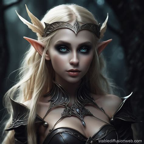 Blonde Elf Dark Fantasy Stable Diffusion Online