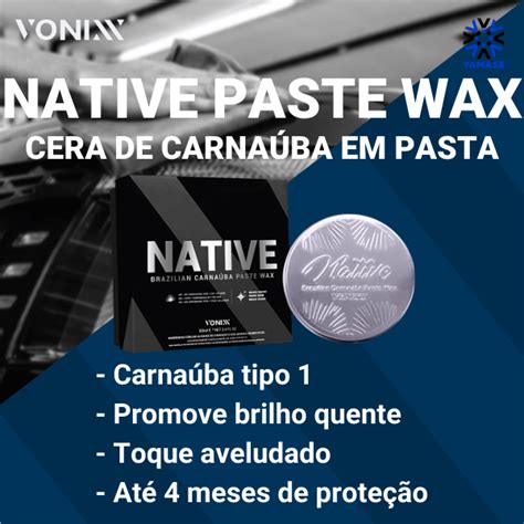 2 Cera de Carnaúba Native Paste Wax 100g Vonixx