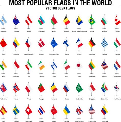 All Maps World Countries And Flags Set Vector Image