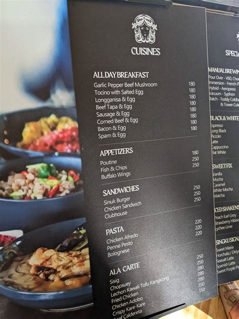 Menu At Kape Sinukuan Cafe Arayat