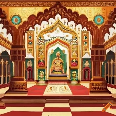 An Indian Palace Royal Court Room Illustration High Definition High