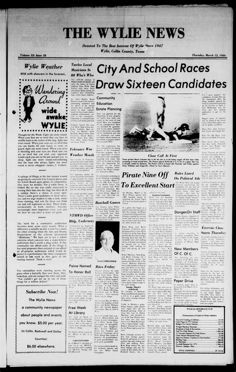 The Wylie News (Wylie, Tex.), Vol. 32, No. 38, Ed. 1 Thursday, March 13 ...