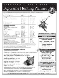 COLORADO PARkS WILDLIFE Big Game Hunting Planner Colorado Parks