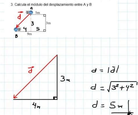 Calcula el módulo de desplazamiento entre A y B Ayuda Brainly lat