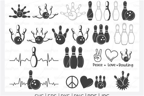 Bowling Svg File Bowling Clipart Bowling Svg Bundle Peace Love