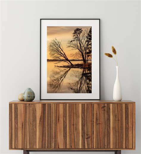 Golden Sunset at the River Digital Download Digital Print Digital Photo Golden Wall Accent Warm ...