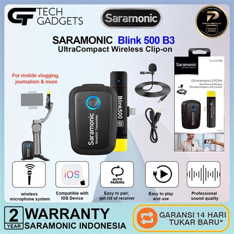 Jual Saramonic Blink 500 B3 Wireless Omni Lavalier Mic For Lightning