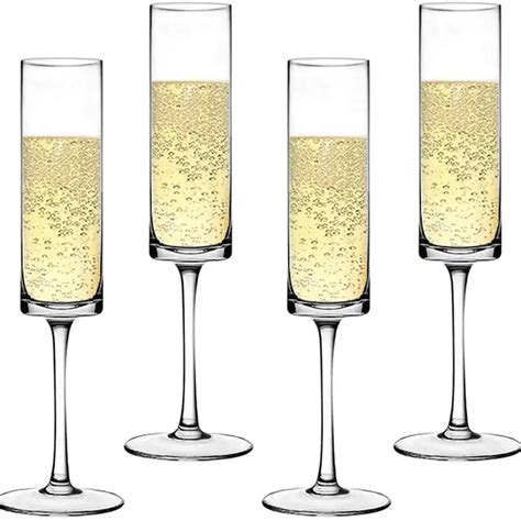 Amazon Hot Sale Party Cylinder Wedding Crystal Champagne Flute Glass