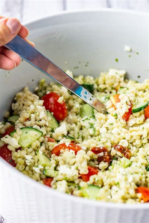 Summer Pearl Barley Salad With Feta Barley Recipe Healthy Barley Salad Recipes Barley Side