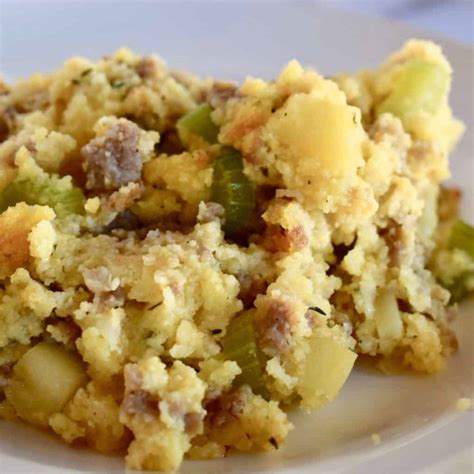 Cornbread Stuffing With Sausage And Apples Easy Recipe This