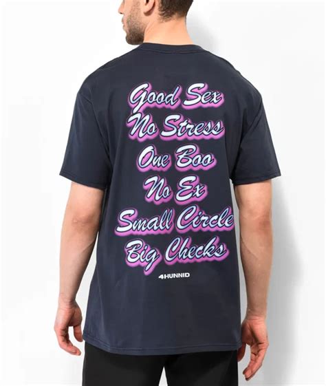 4hunnid Good Sex Airbrush Navy T Shirt