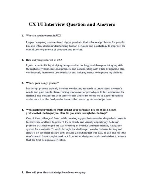 Ux Ui Interview Question And Answers Pdf