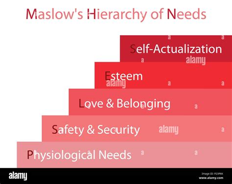 Social And Psychological Concepts Illustration Of Maslow Stage Chart