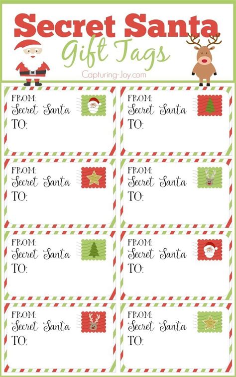 Secret Santa Gift Tags - Free Printable