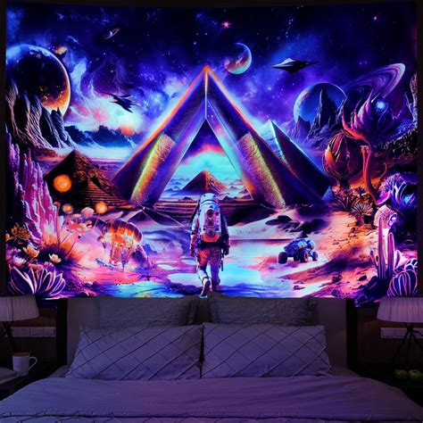 Amazon Amonercvita Blacklight Galaxy Space Tapestry Uv Reactive