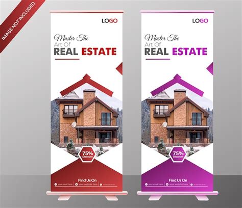 Premium Vector Real Estate Agency Roll Up Banner Or Pull Up Banner