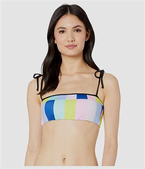 25 The Bikini Lab Women S Blue Printed Bandeau Bikini Top Swimwear