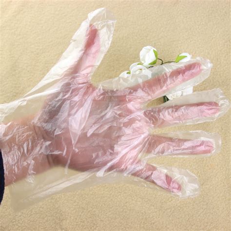 100 50Pcs Eco Friendly Disposable Gloves One Off Plastic Gloves For