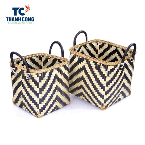 Square Bamboo Basket With Handle Tcsb 22045 2023november Price Update