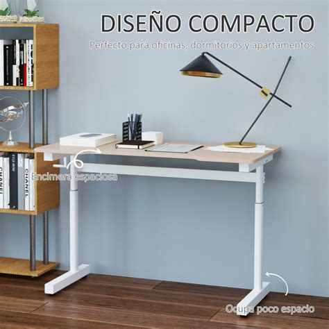 Vinsetto Escritorio De Pie Elevable Altura Ajustable Con Manivela