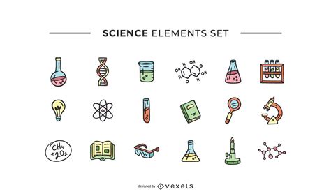 Descarga Vector De Conjunto De Elementos De Ciencia Dibujados A Mano