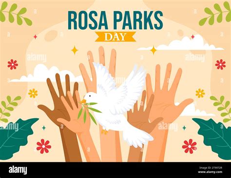 Rosa Parks Day Vector Illustration With The First Lady Of Civil Rights