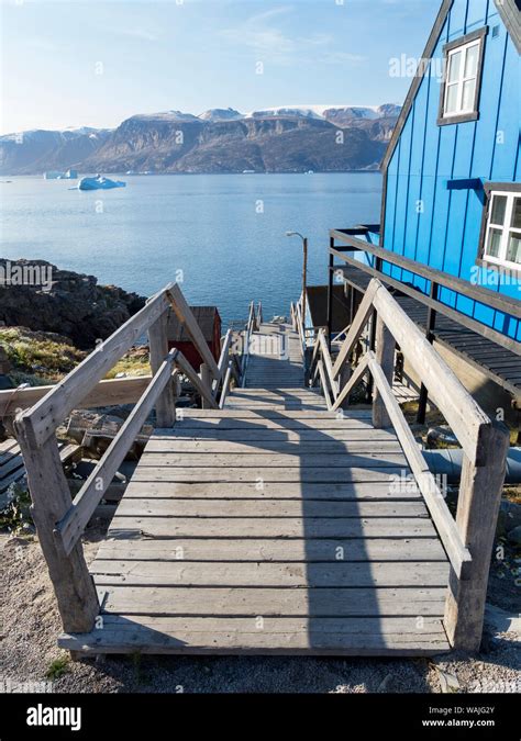 Small Town Of Uummannaq Northwest Greenland Editorial Use Only Stock