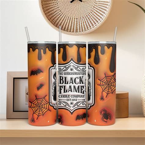 Black Flame Candle Company Inflated Halloween Tumbler Wrap Tumbler PNG