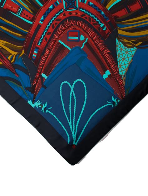 Hermès La Marche du Zambeze Silk Scarf w Tags Black Scarves and