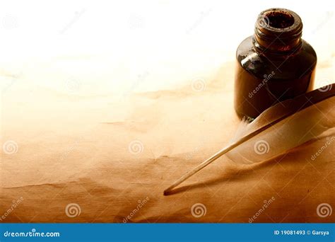 Feather And Ink Bottle Stock Photos Image 19081493