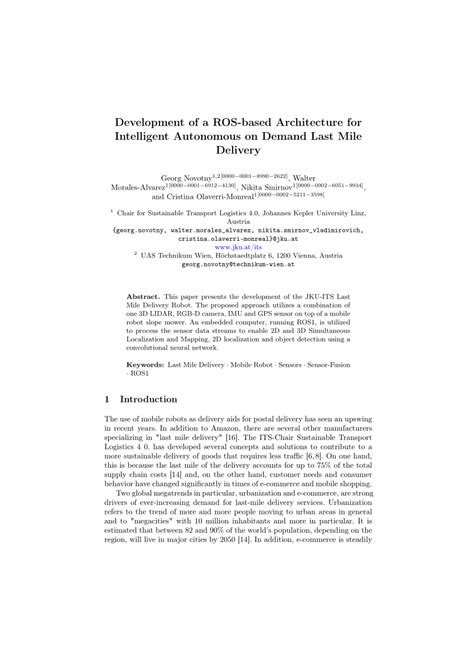 PDF Development Of A ROS Based Architecture For Intelligent