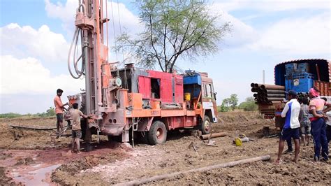 Borewell Drilling 60 Feet Deep In Amazing 12hp Water Pressure Borewell