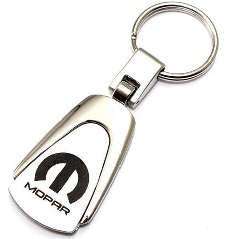 Genuine Mopar Logo Metal Chrome Tear Drop Key Chain Ring Fob EBay