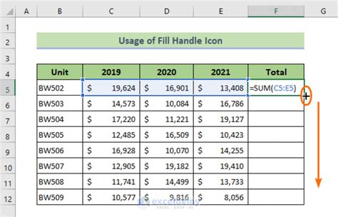 How To Copy A Formula Down The Column In Excel 7 Methods