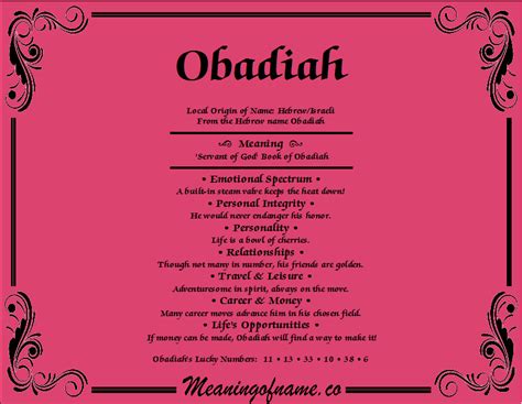 Obadiah - Meaning of Name