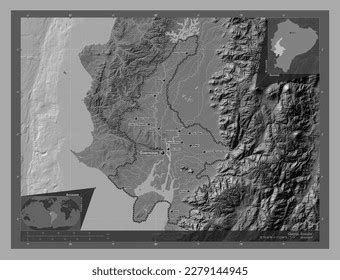 Guayas Province Ecuador Bilevel Elevation Map Stock Illustration