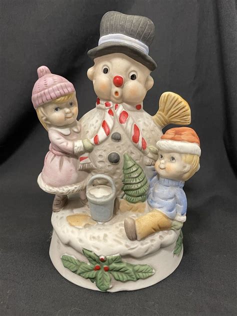 Vintage Ceramic Frosty The Snowman Illuminated Figurine Ebay