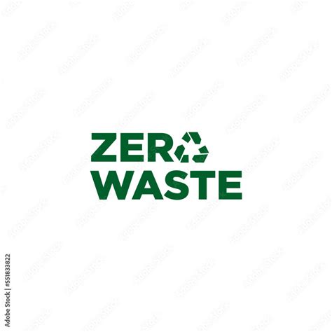 Green zero waste logo. Zero waste lifestyle design concept. Eco life - reuse, reduce, recycle ...