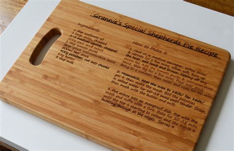 Personalised Chopping Board Recipe Large Solid Wooden Chopping Board