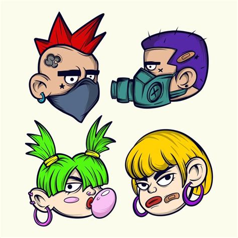 Premium Vector Character Punk Rock Vector Art