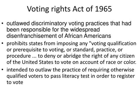 PPT - Voting rights Act of 1965 PowerPoint Presentation - ID:1909737